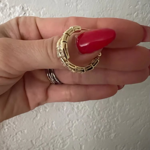 NWOT Snake Hoop Earrings in Gold - Picture 6 of 10